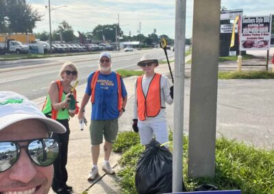 Rotary Club of College Park members doing trash pickup